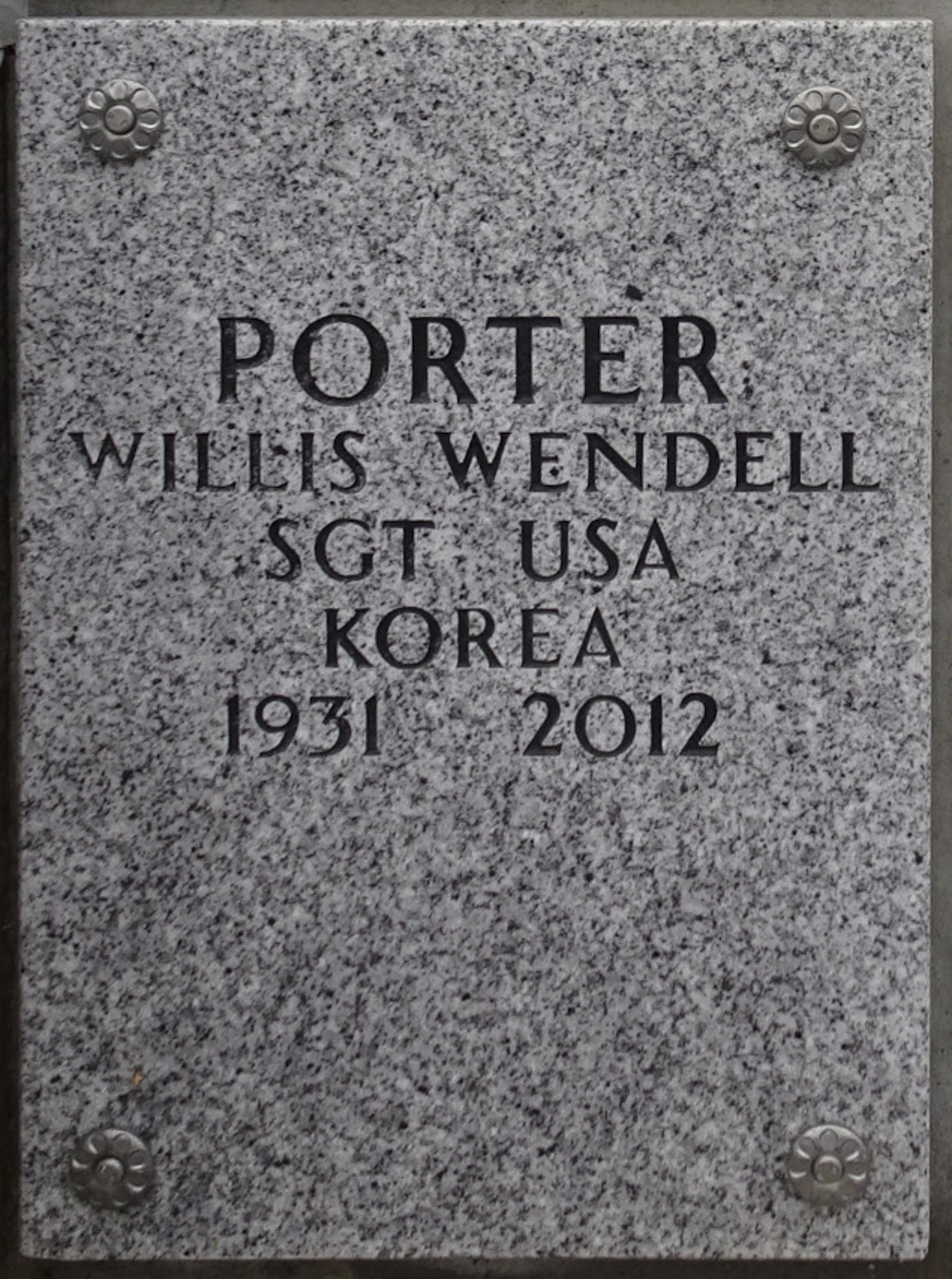 Gravesite marker image for willis wendell porter