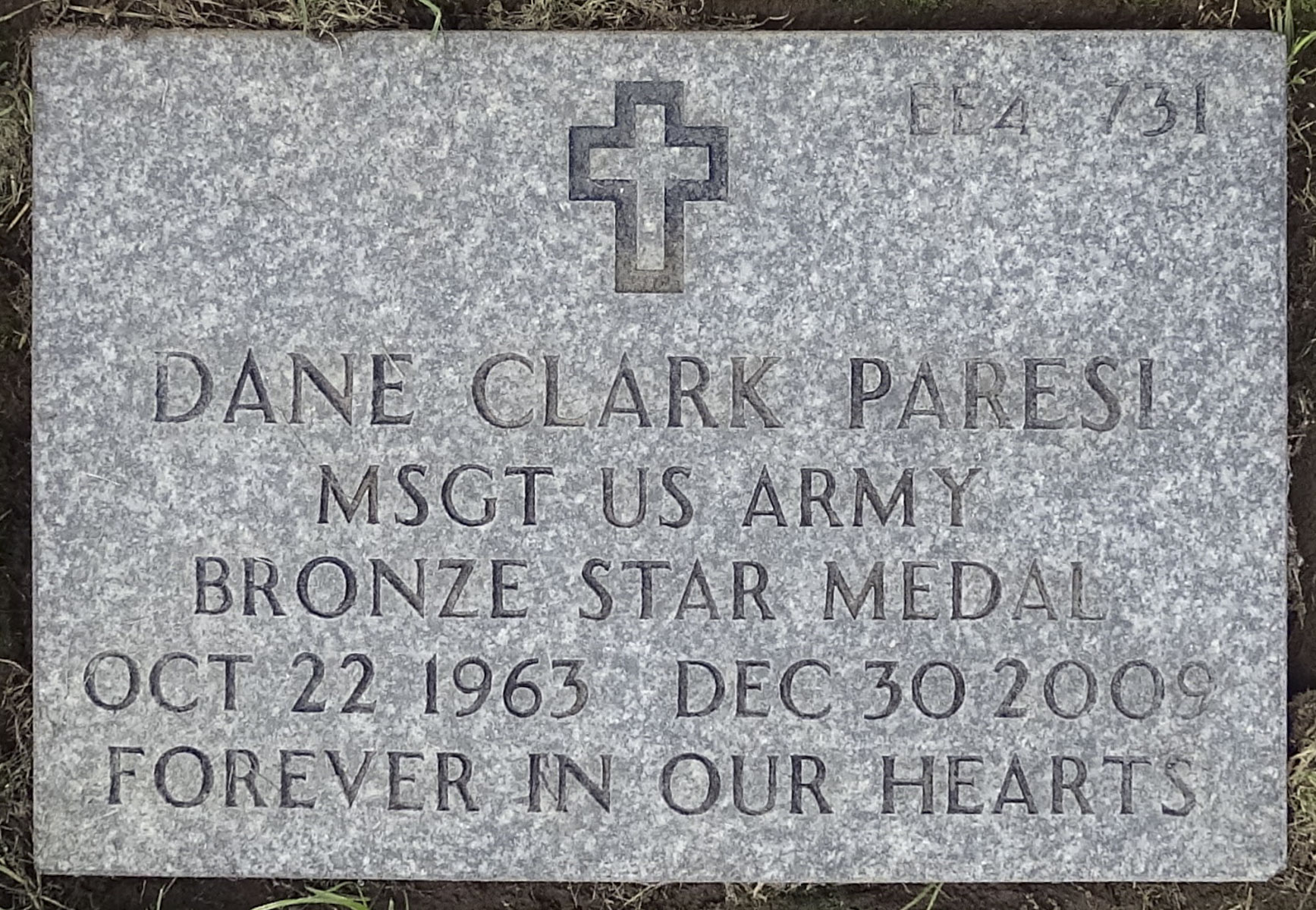 Gravesite marker image for dane clark paresi