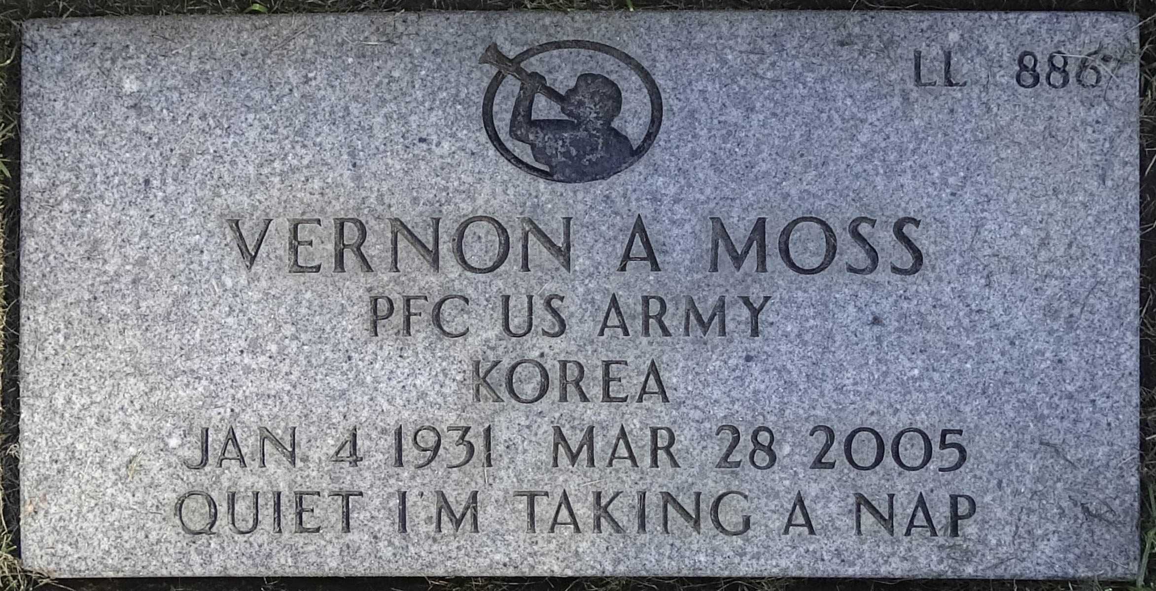Gravesite marker image for vernon albert moss
