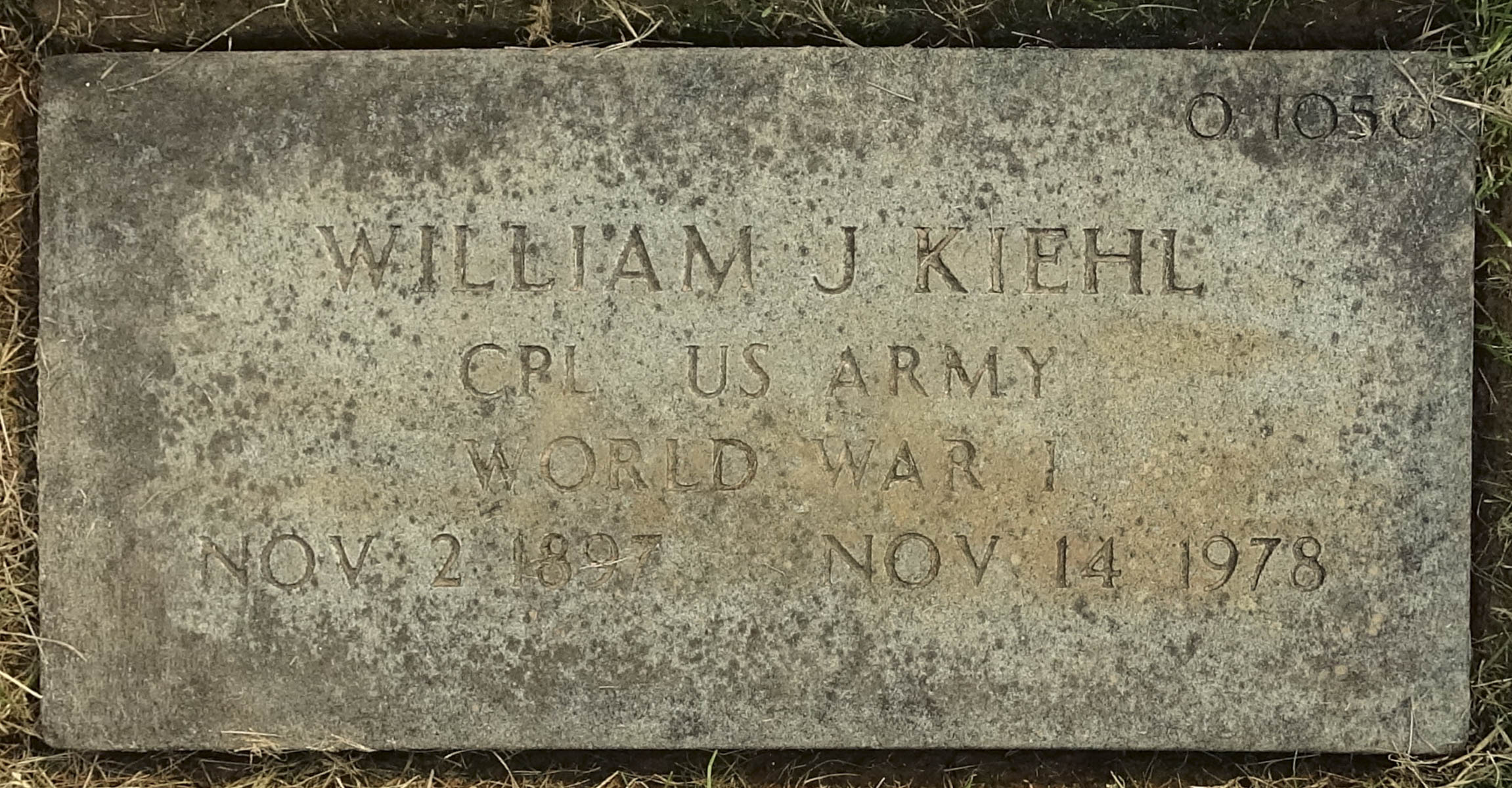 Gravesite marker image for william j kiehl