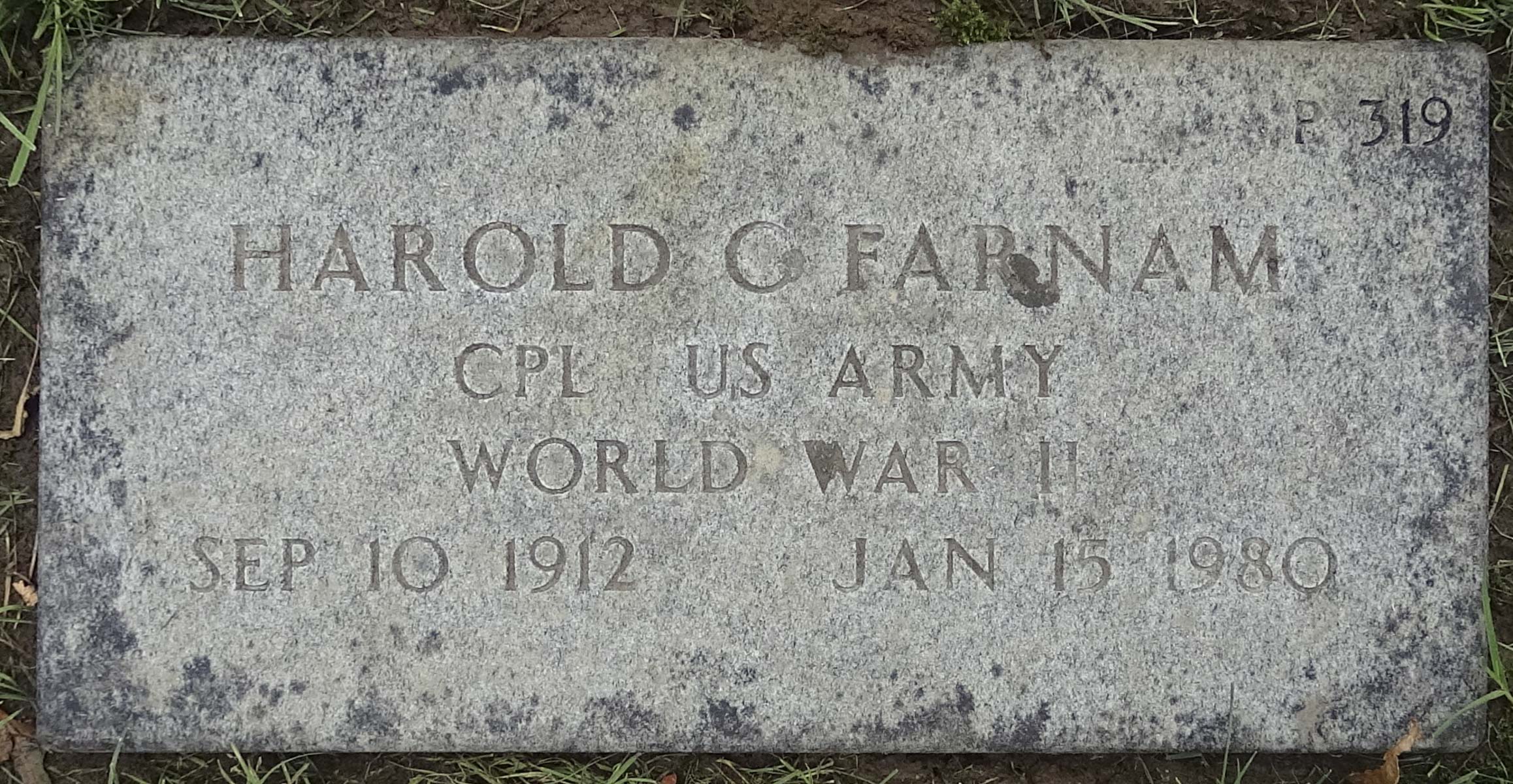 Gravesite marker image for harold charles farnam