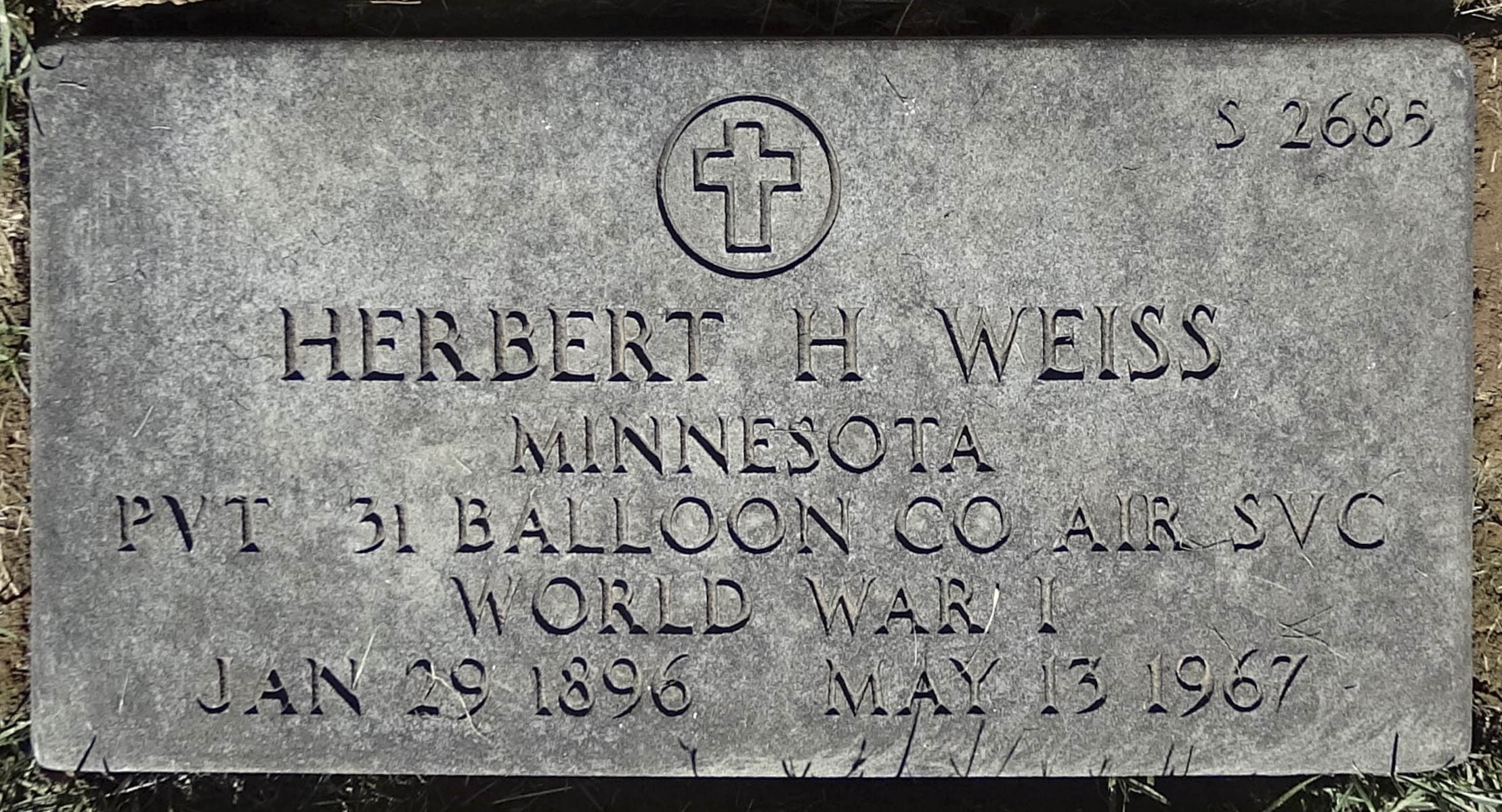 Gravesite marker image for herbert herman weiss