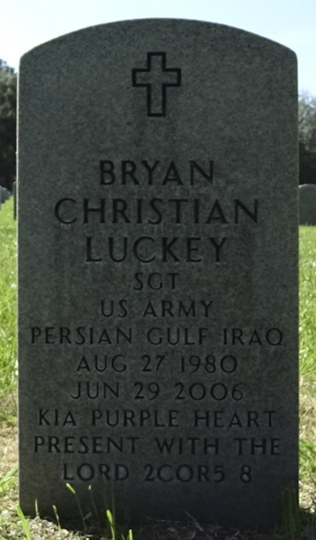 Gravesite marker image for bryan christian luckey