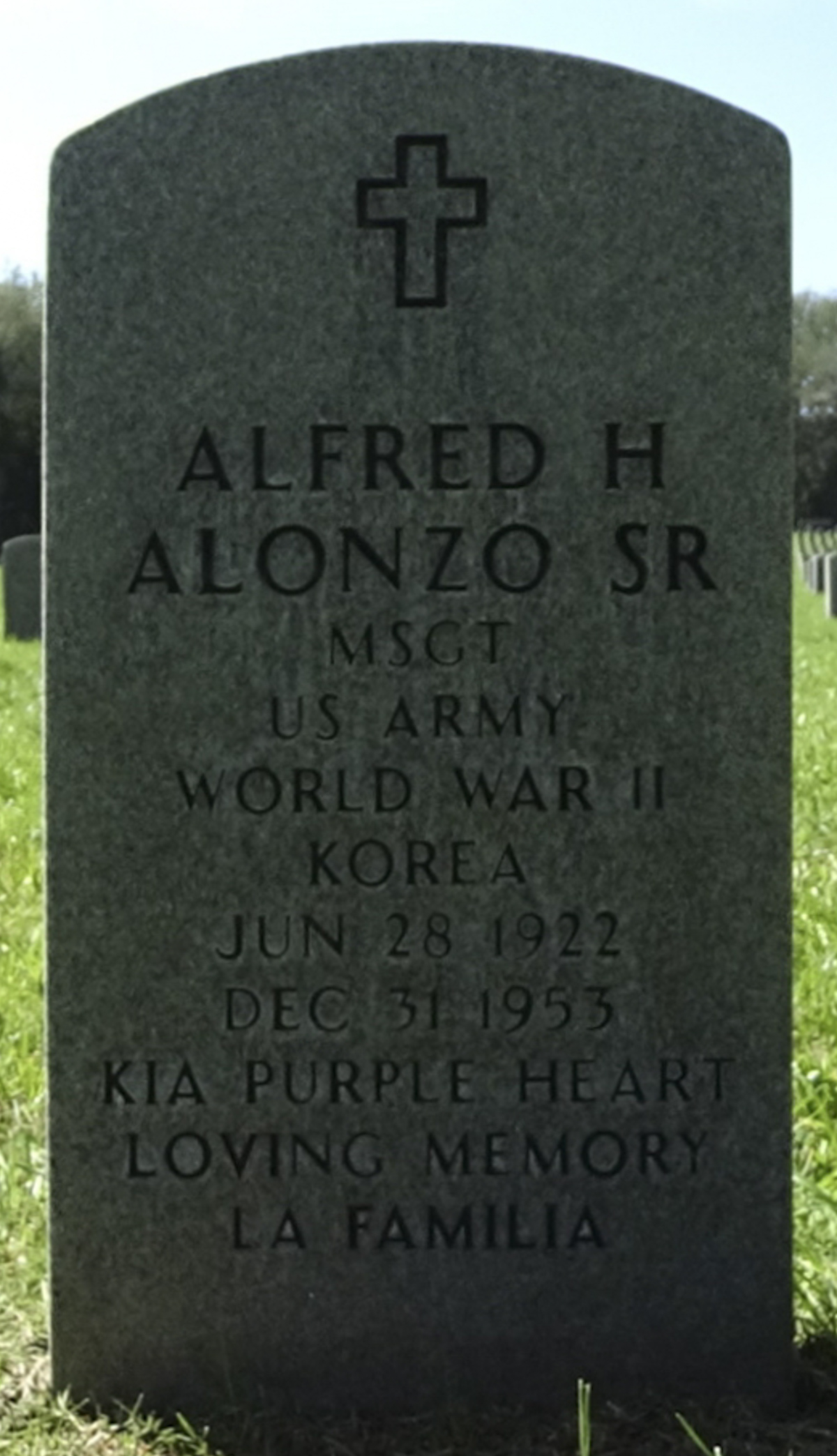 Gravesite marker image for alfred h alonzo sr