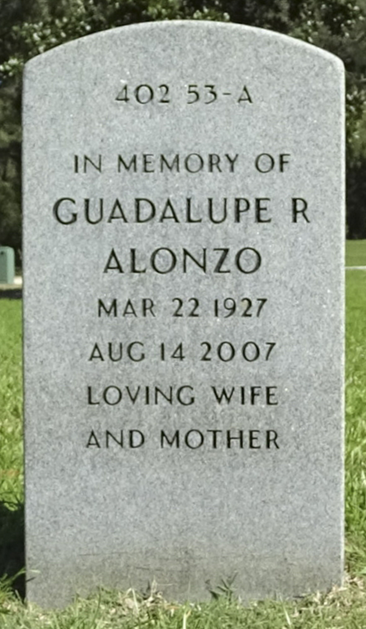 Gravesite marker image for alfred h alonzo sr