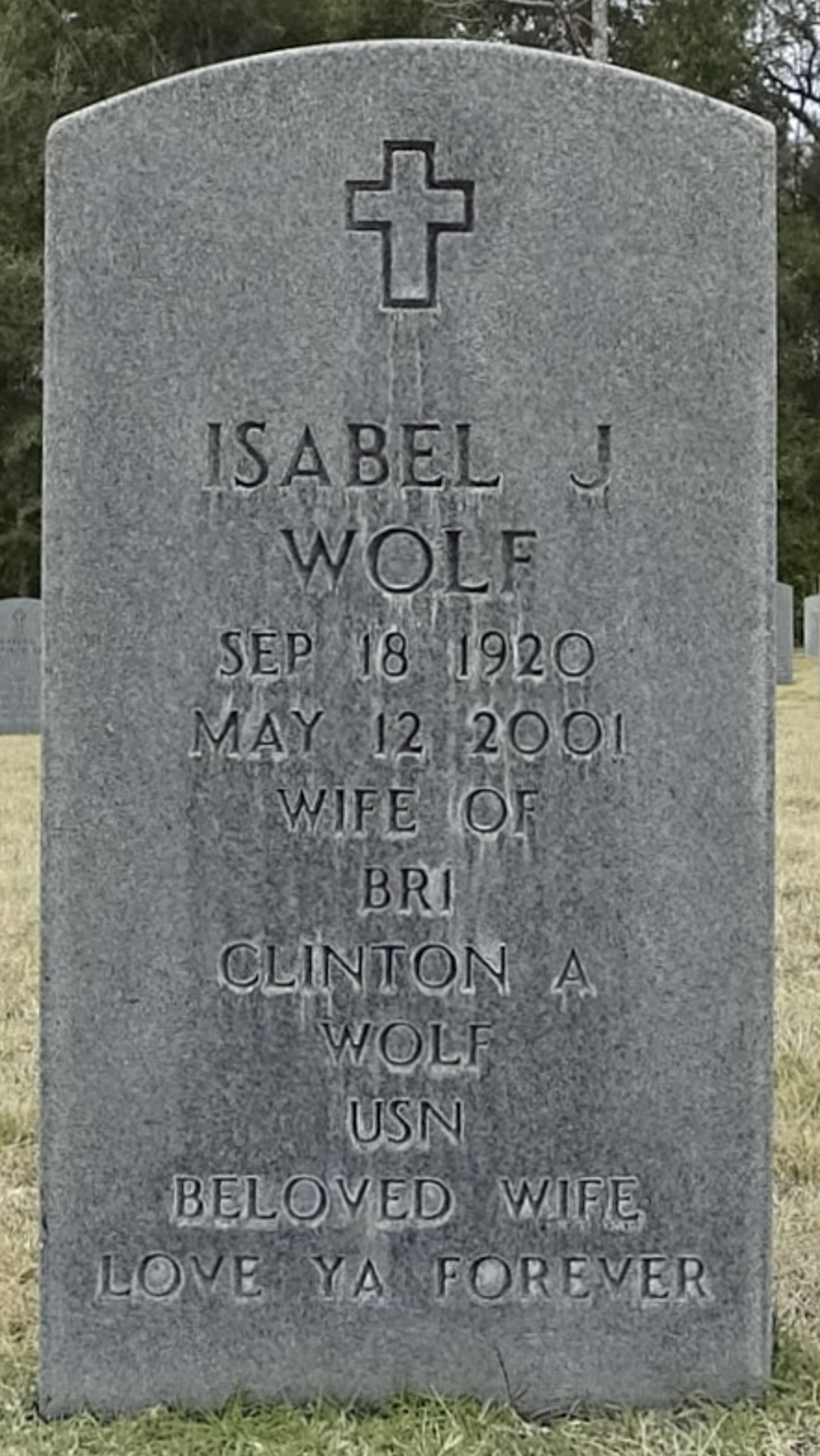 Gravesite marker image for clinton austin wolf