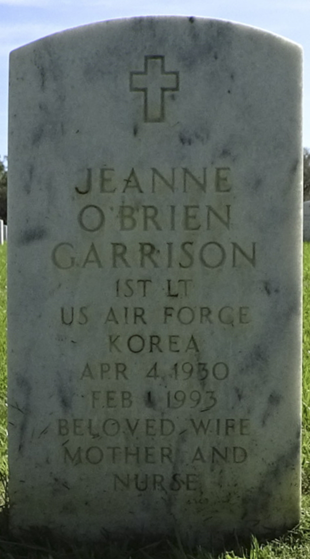 Gravesite marker image for jeanne o'brien garrison