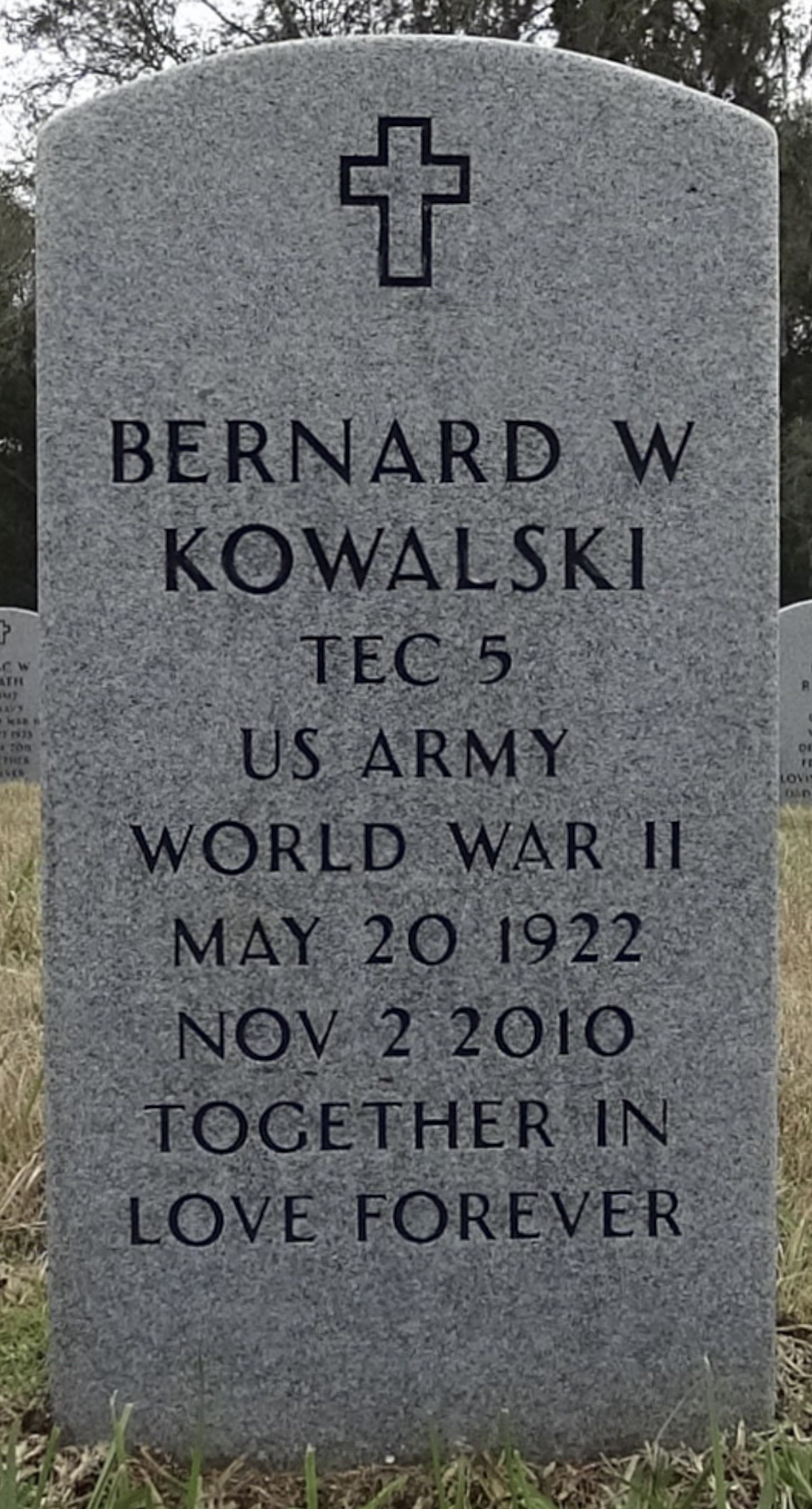 Gravesite marker image for bernard walter kowalski