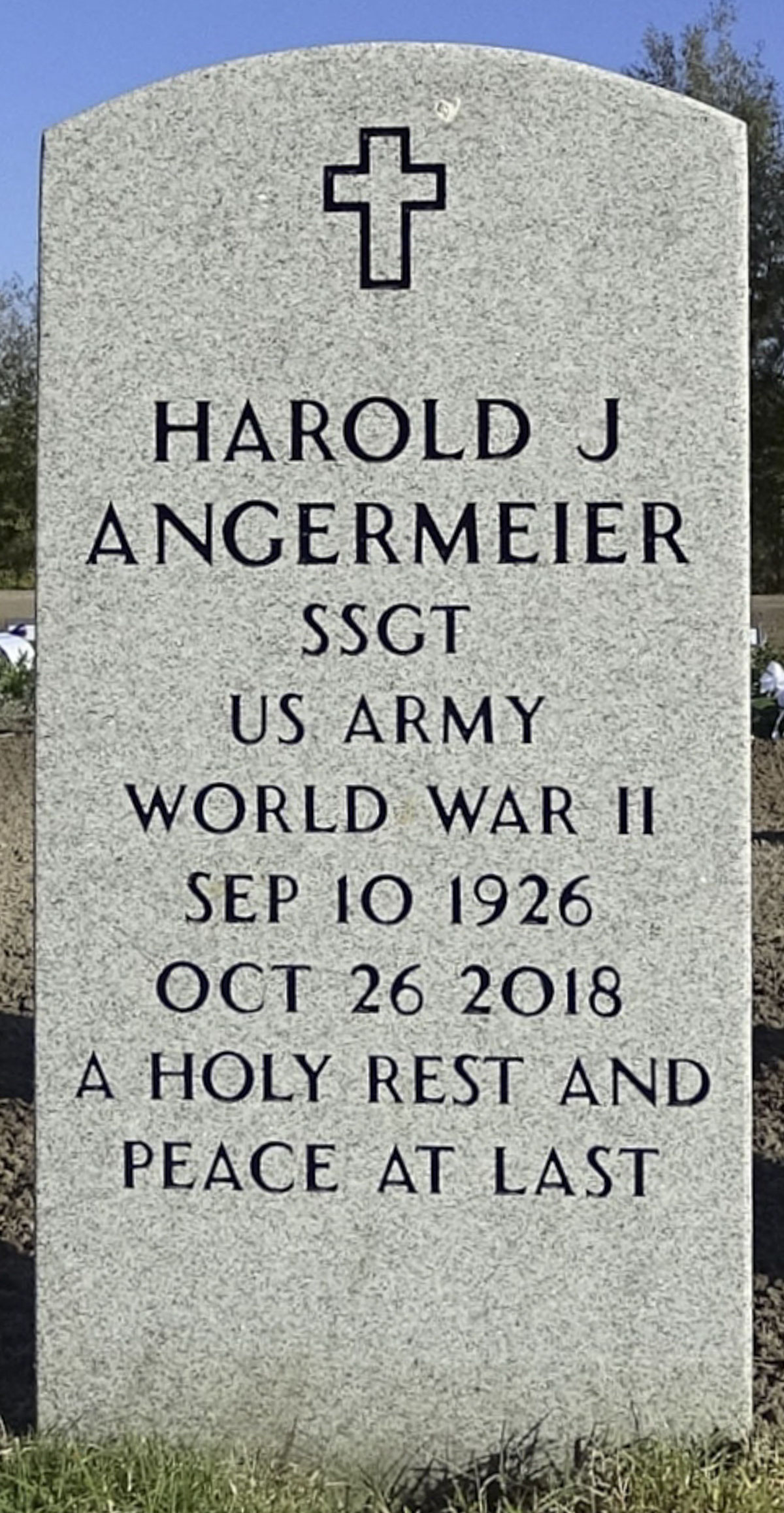 Gravesite marker image for harold joseph angermeier