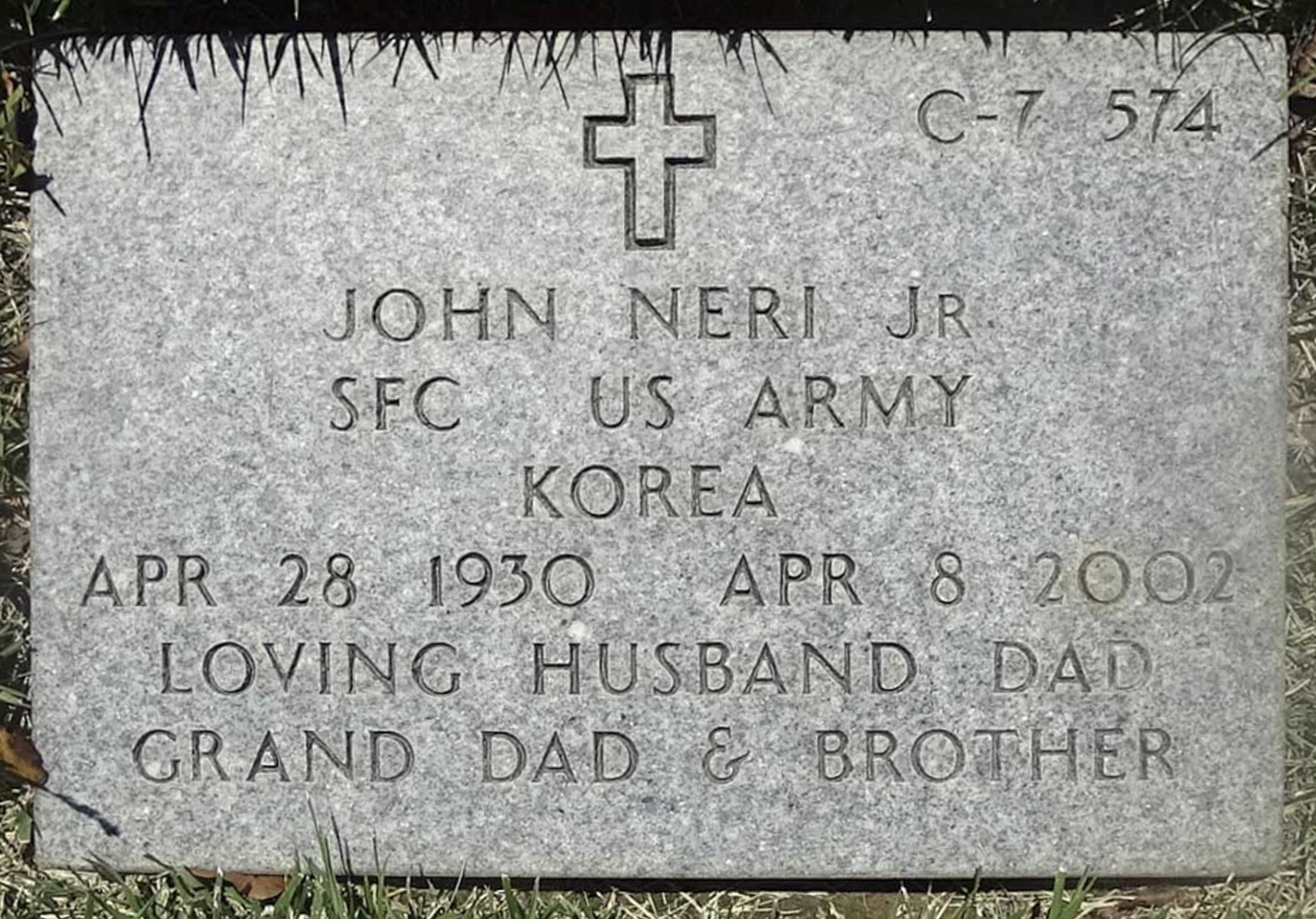 Gravesite marker image for john neri jr
