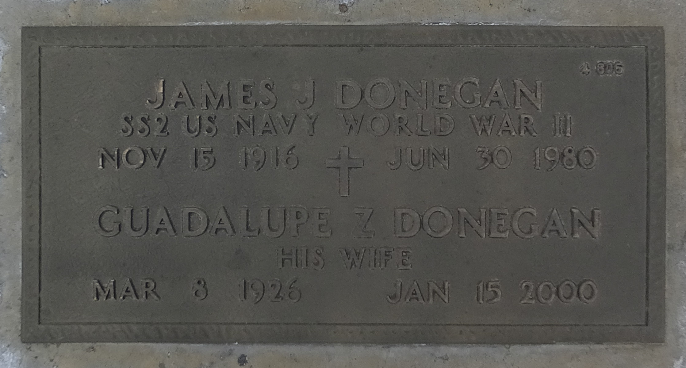 Gravesite marker image for james j donegan