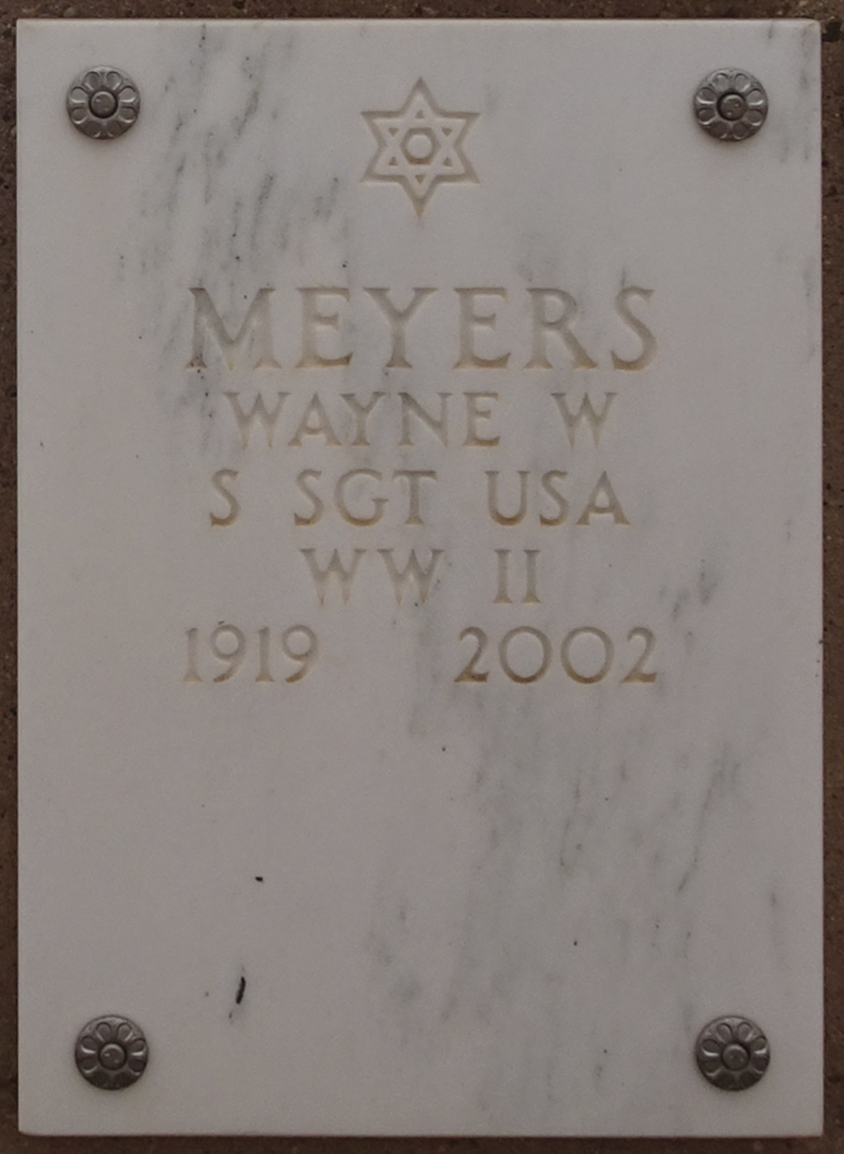 Gravesite marker image for wayne w meyers