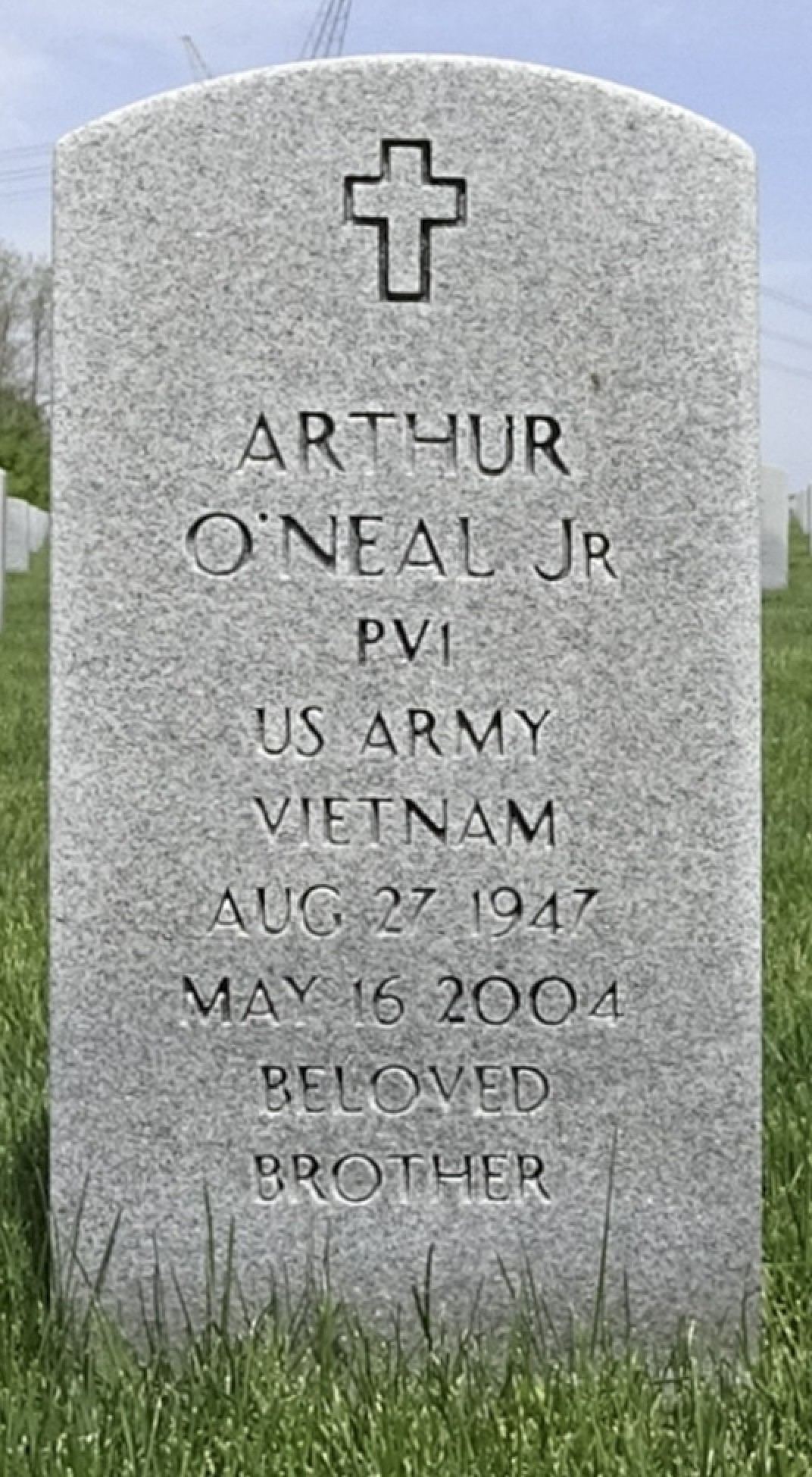 Gravesite marker image for arthur o'neal jr