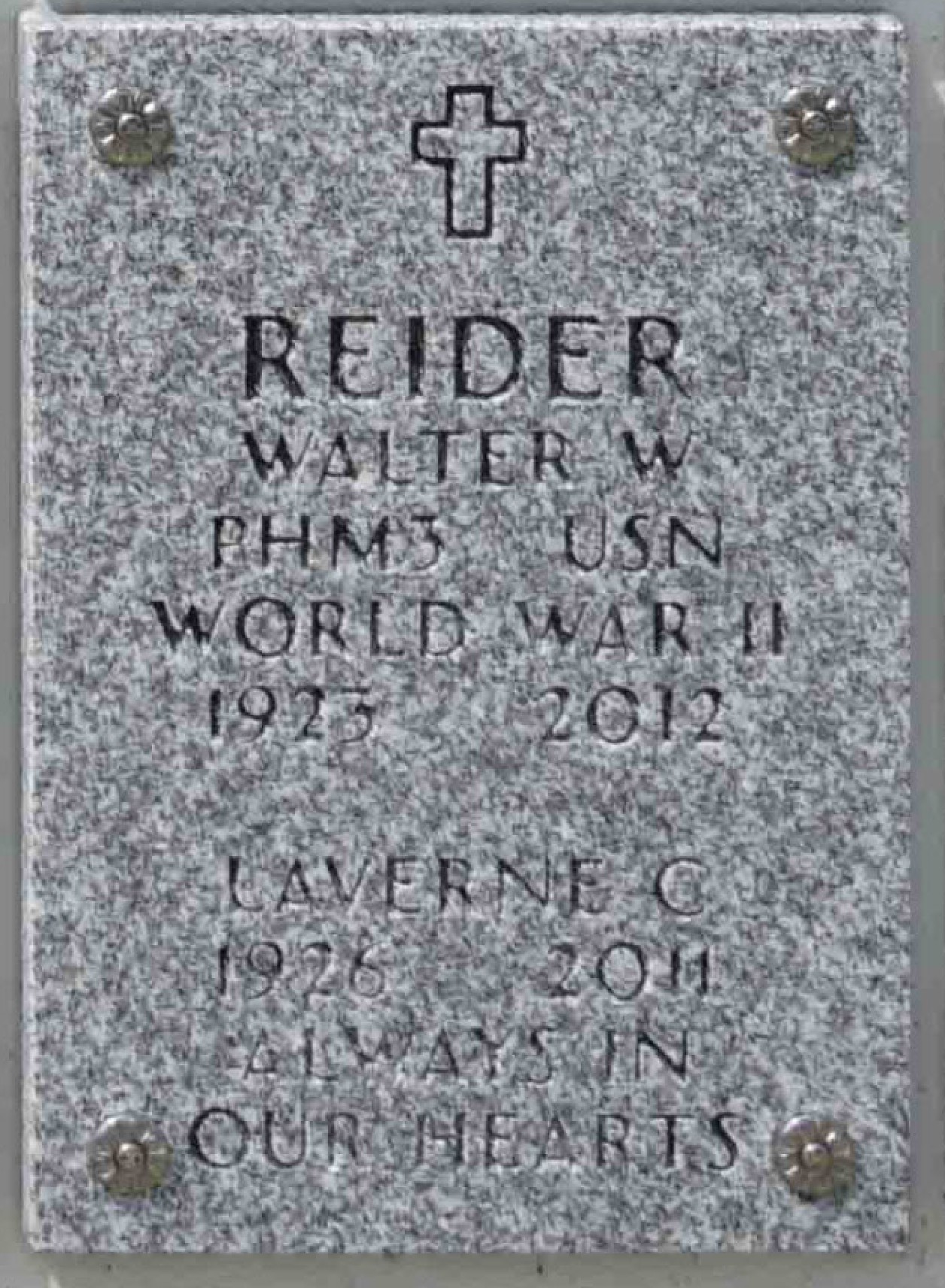Gravesite marker image for walter william edward reider