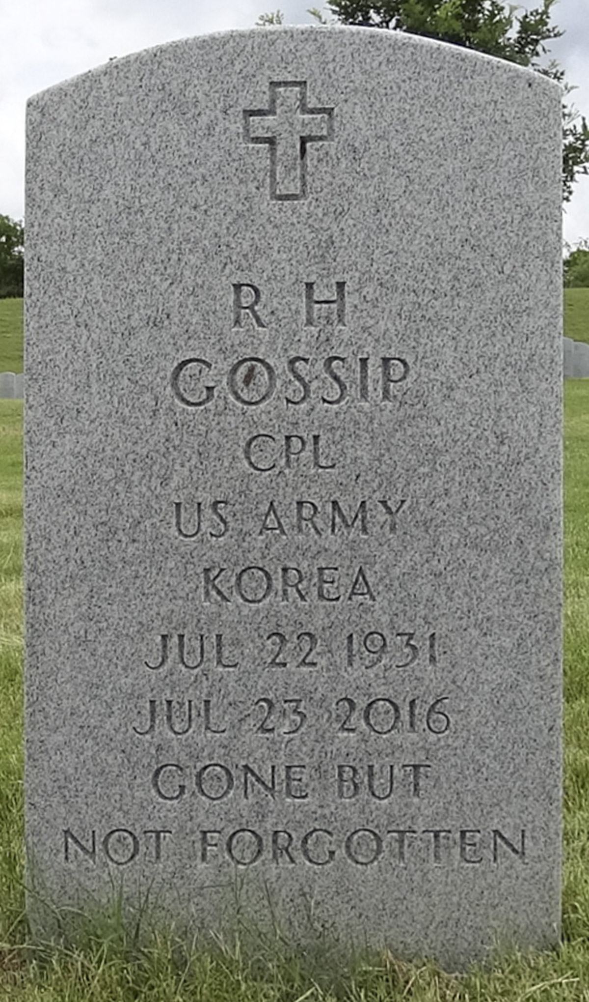 Gravesite marker image for r h gossip