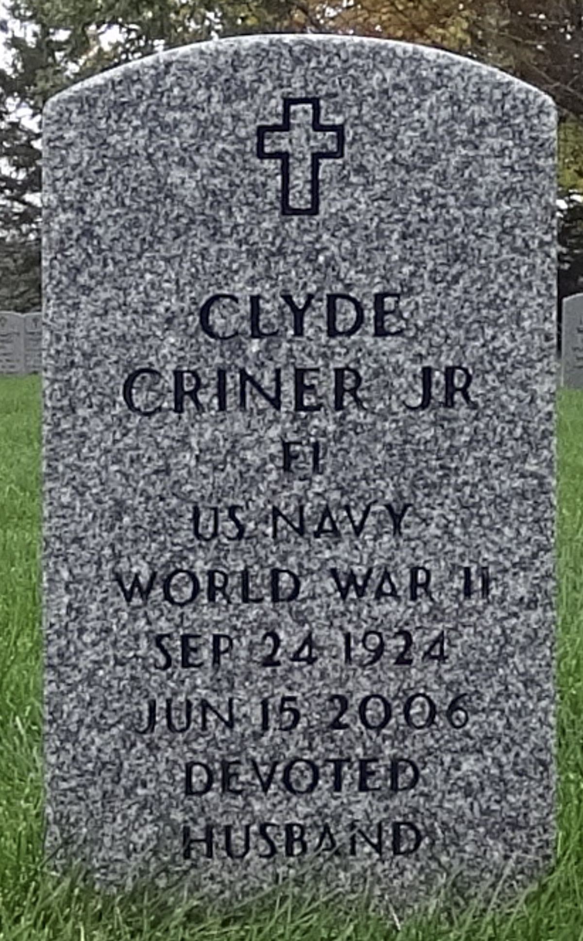 Gravesite marker image for clyde criner jr