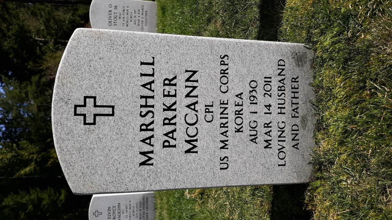 Gravesite marker image for marshall parker mccann