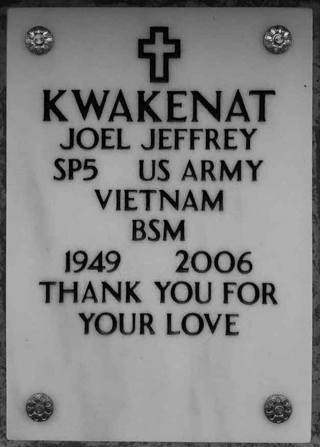Gravesite marker image for joel jeffrey kwakenat