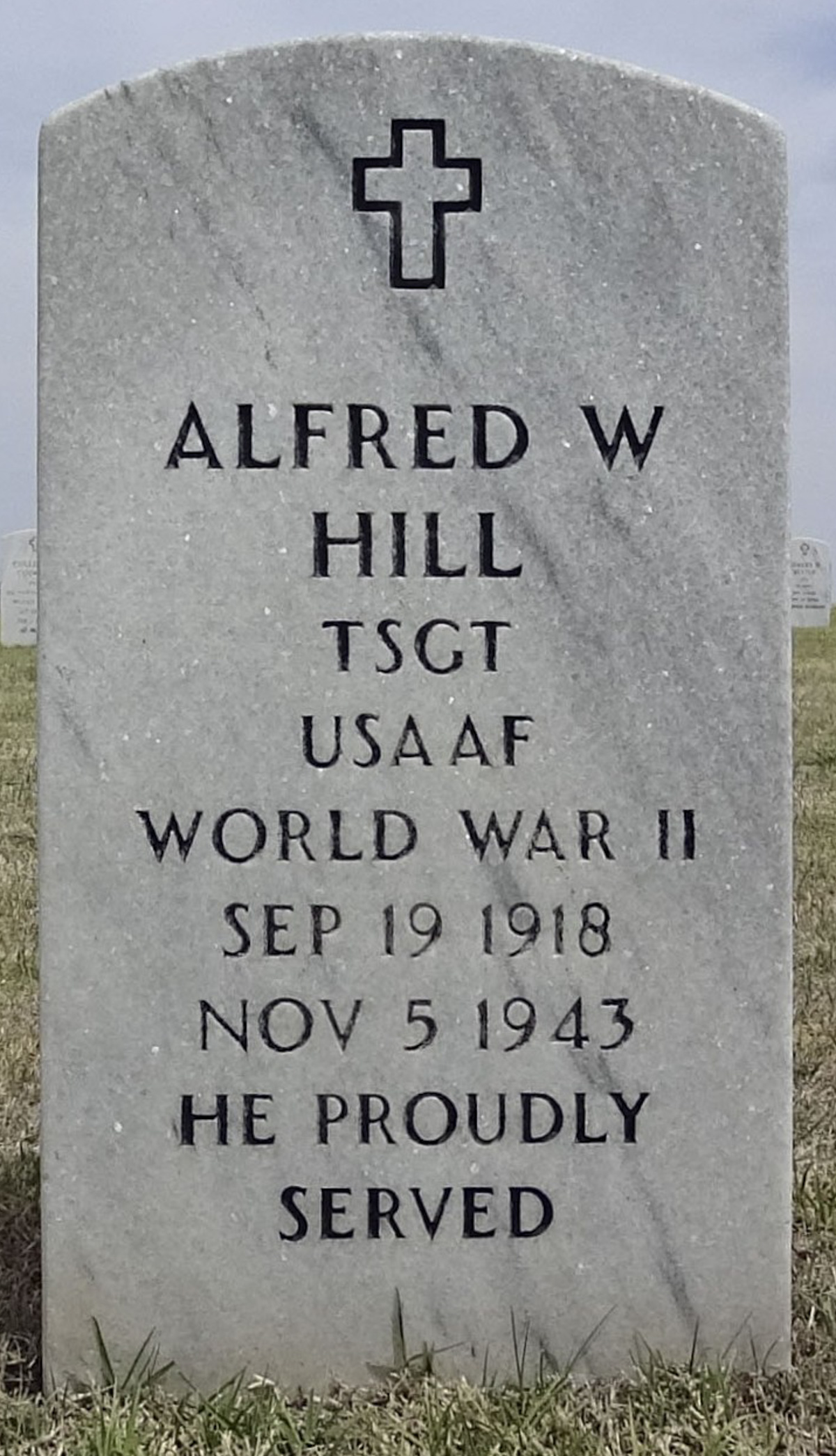 Gravesite marker image for alfred w hill
