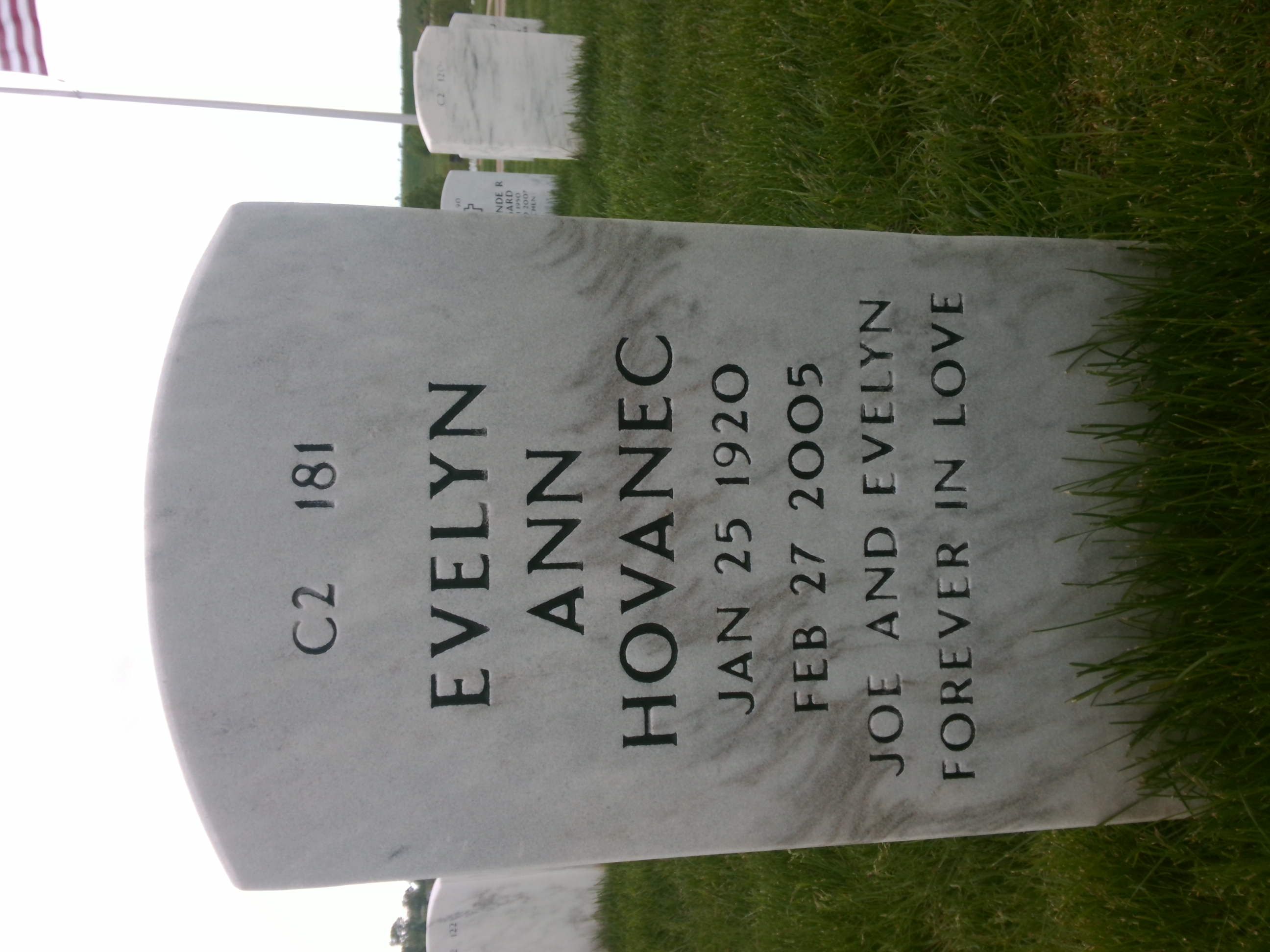 Gravesite marker image for joseph william hovanec sr