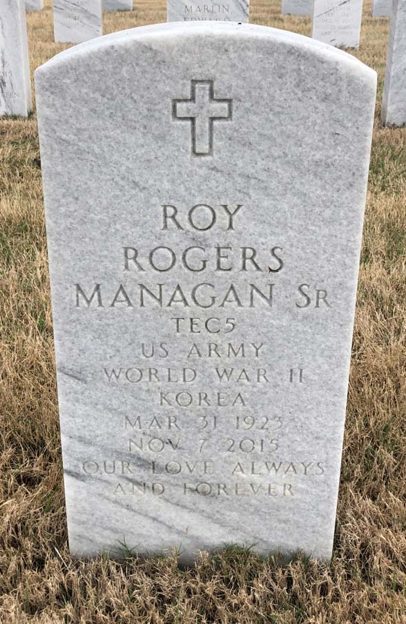 Gravesite marker image for roy rogers managan sr