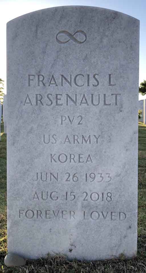 Gravesite marker image for francis leo arsenault