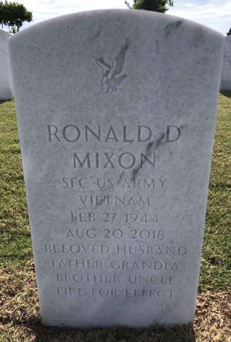 Gravesite marker image for ronald david mixon