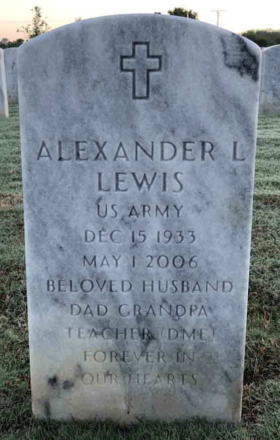 Gravesite marker image for alexander lee lewis