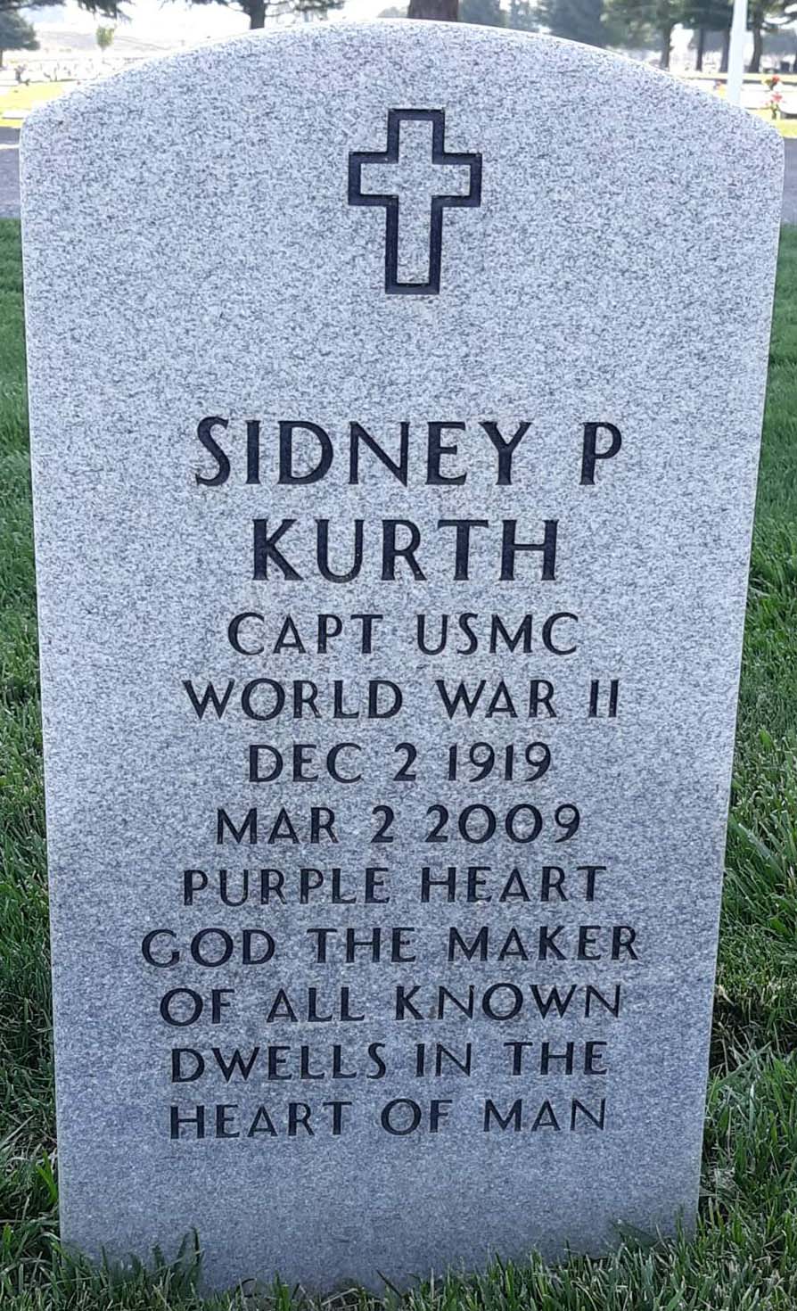 Gravesite marker image for sidney pierce kurth