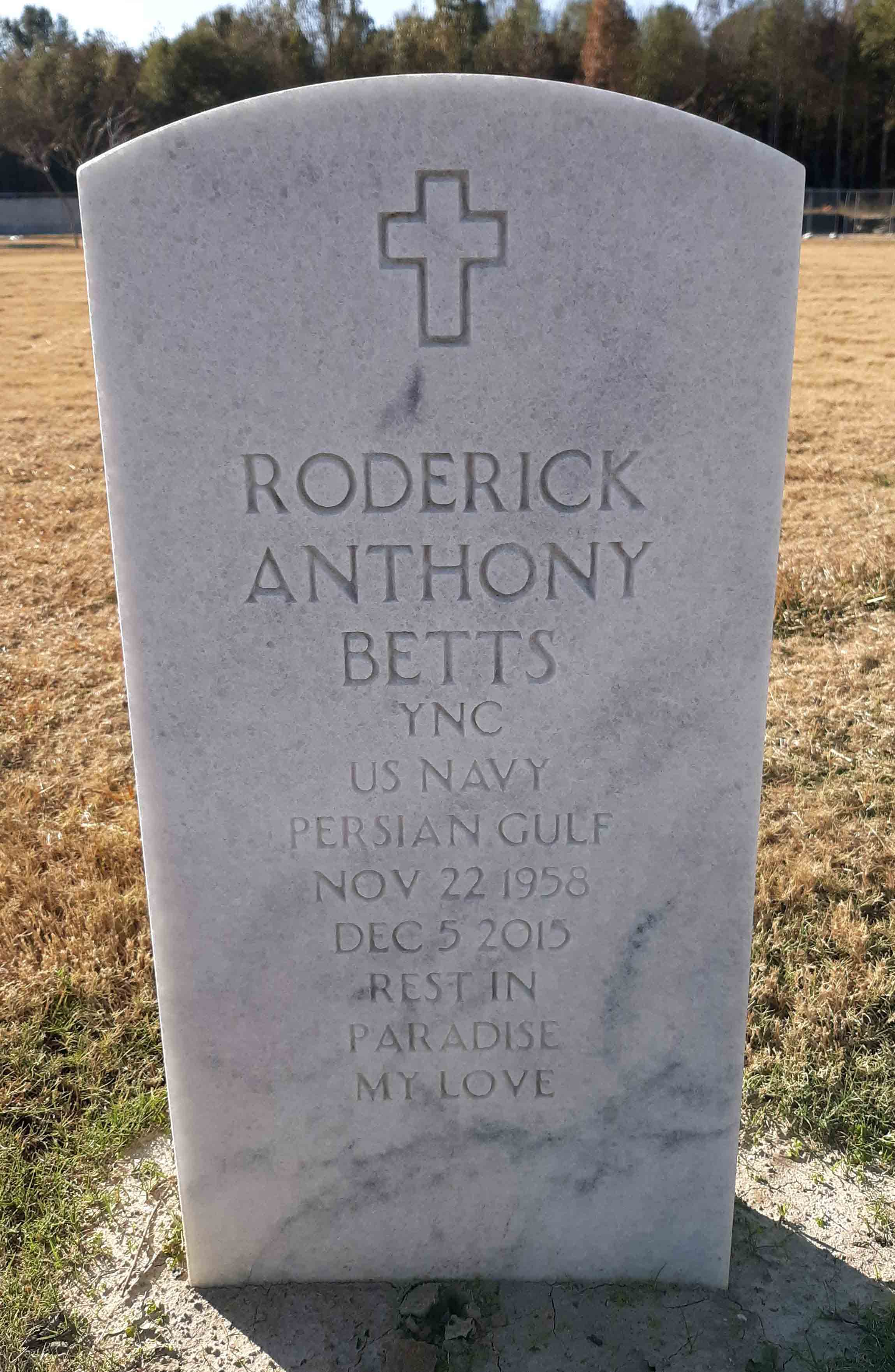 Gravesite marker image for roderick anthony betts