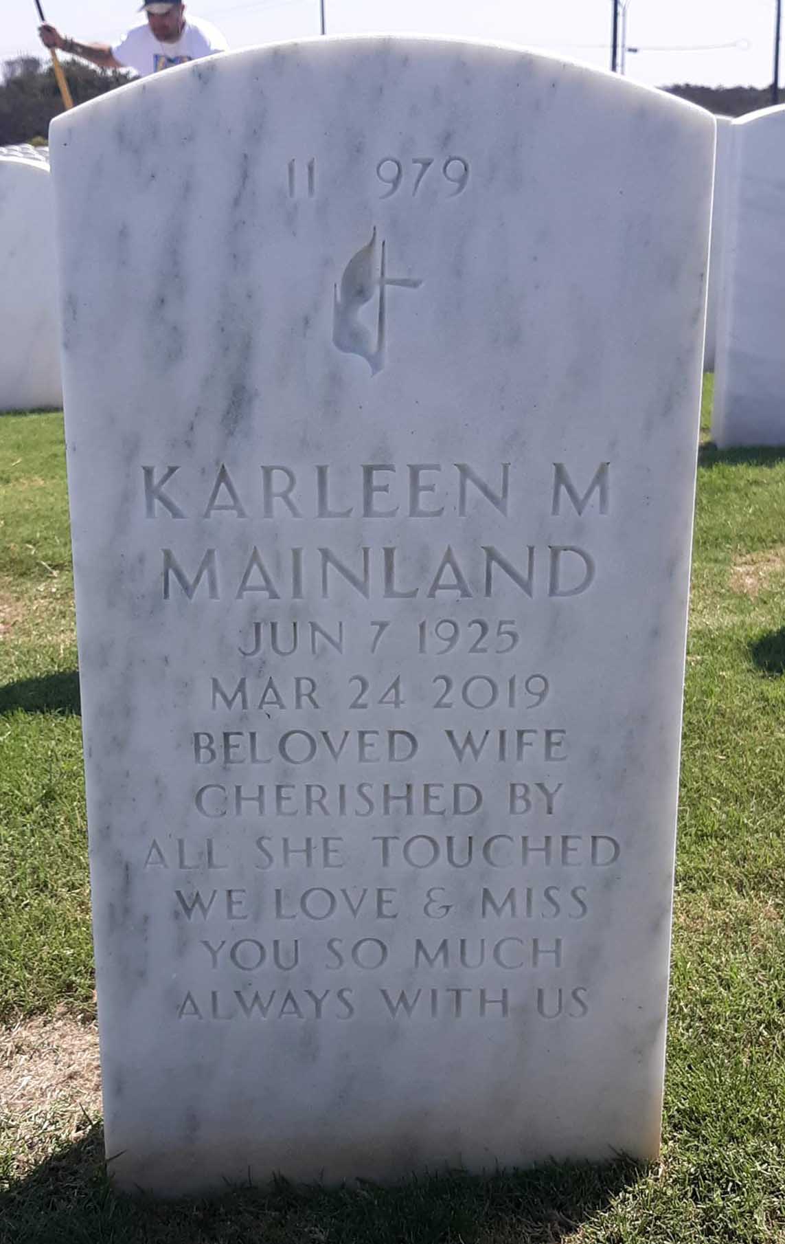 Gravesite marker image for richard g mainland