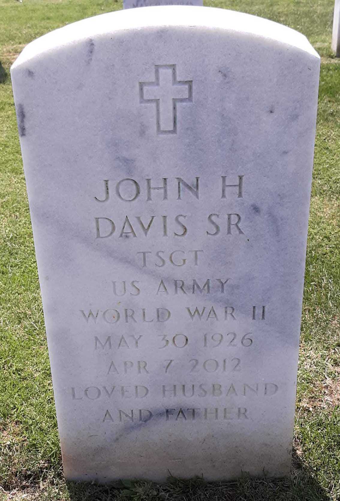 Gravesite marker image for john henry davis sr