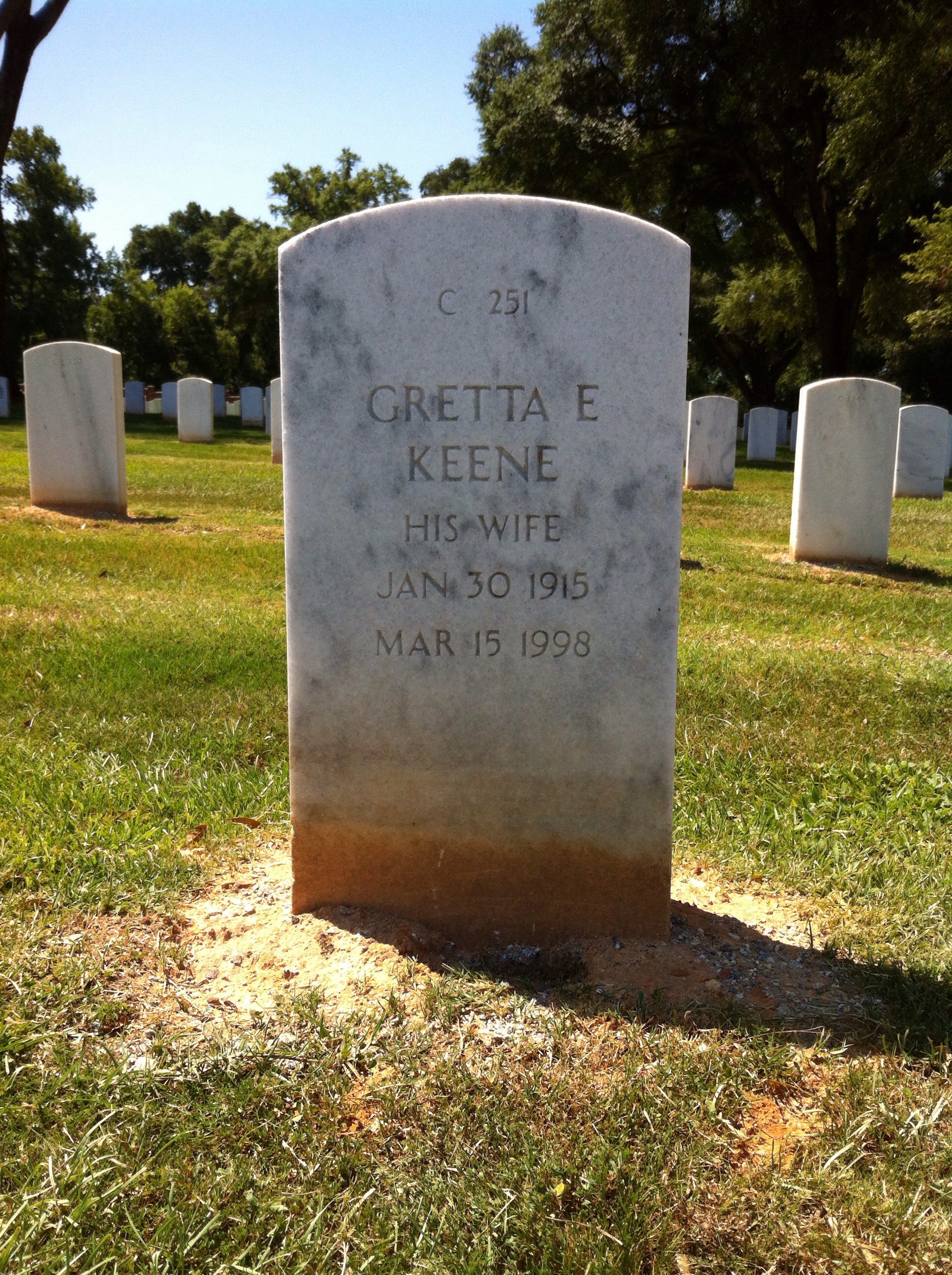 Gravesite marker image for robert g keene