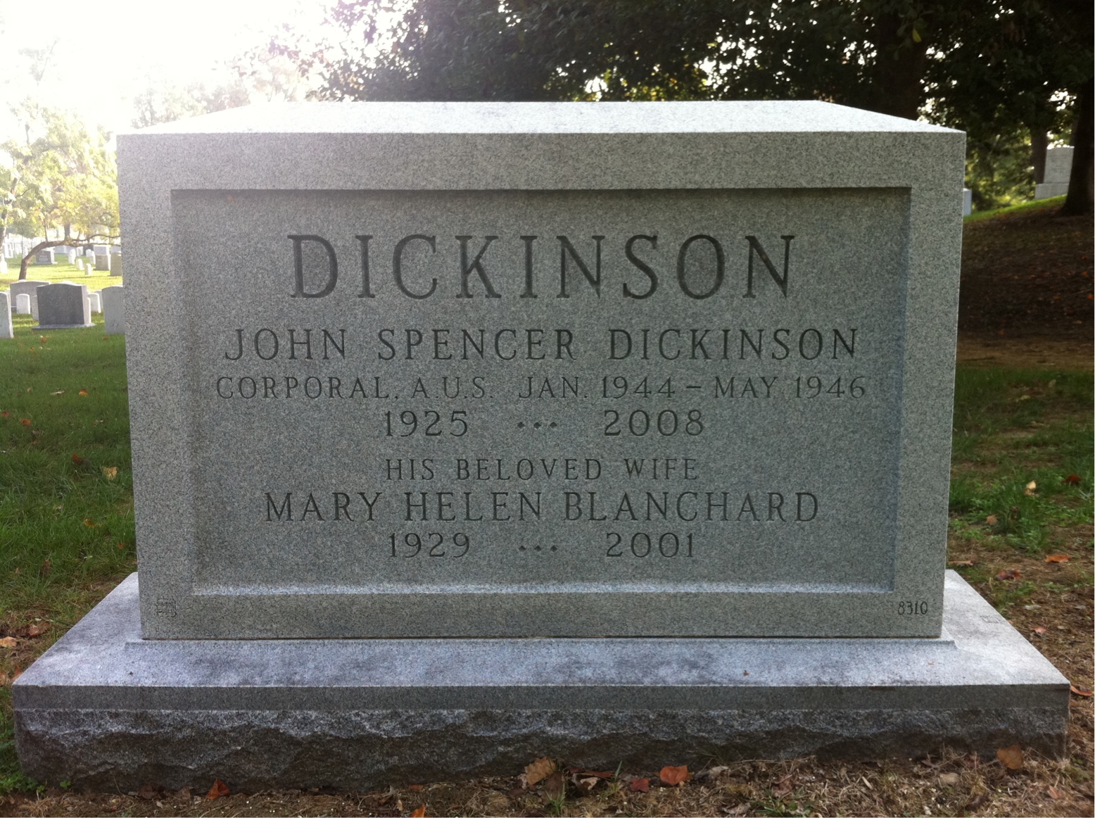 Gravesite marker image for john spencer dickinson