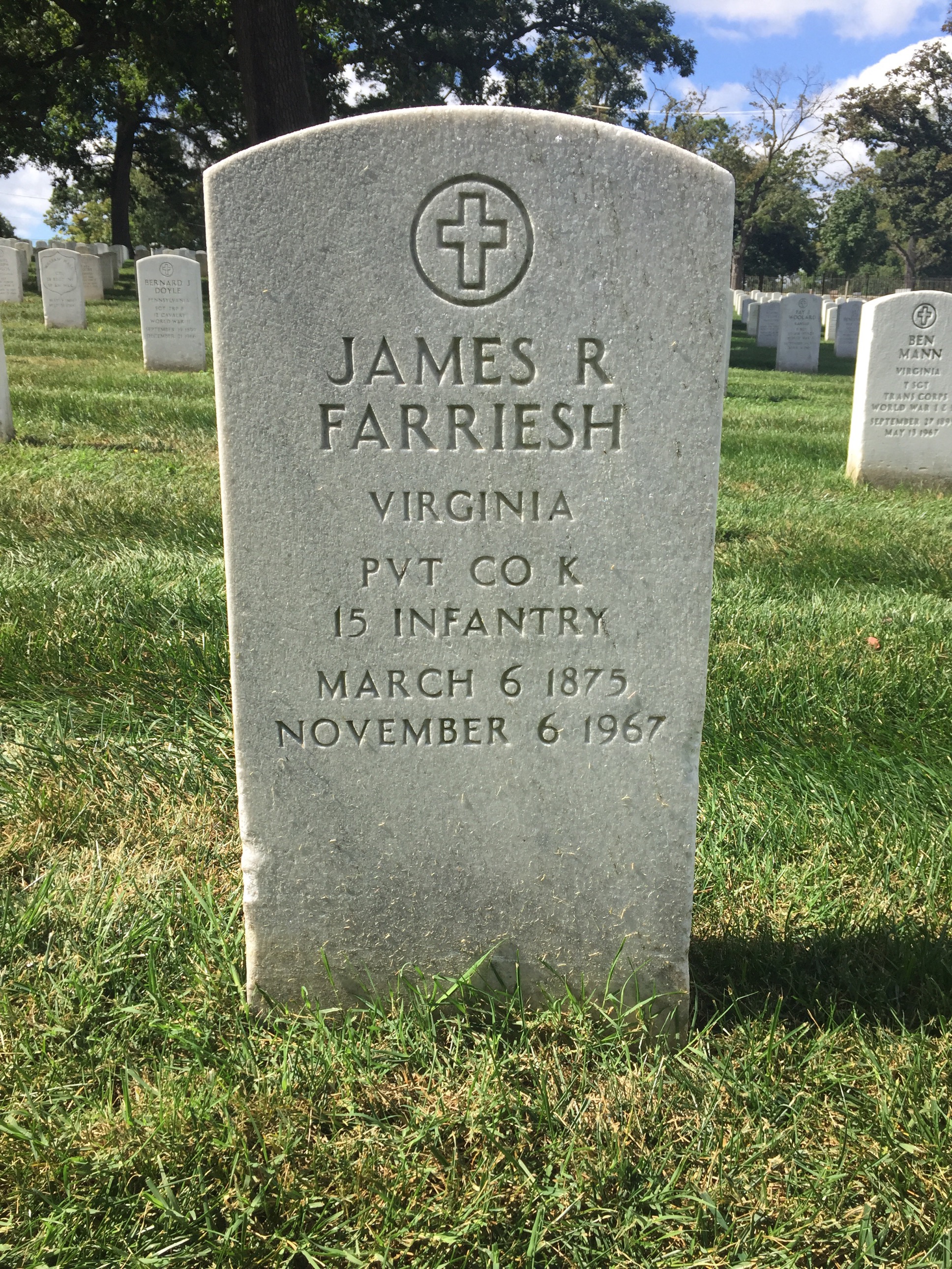 Gravesite marker image for james r farriesh