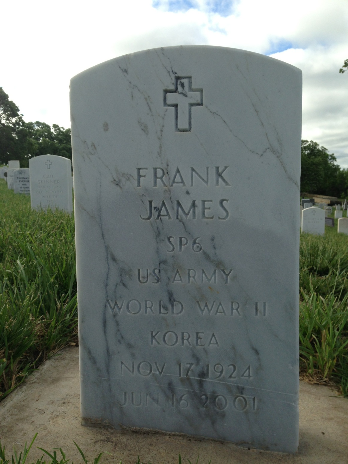 Gravesite marker image for frank james