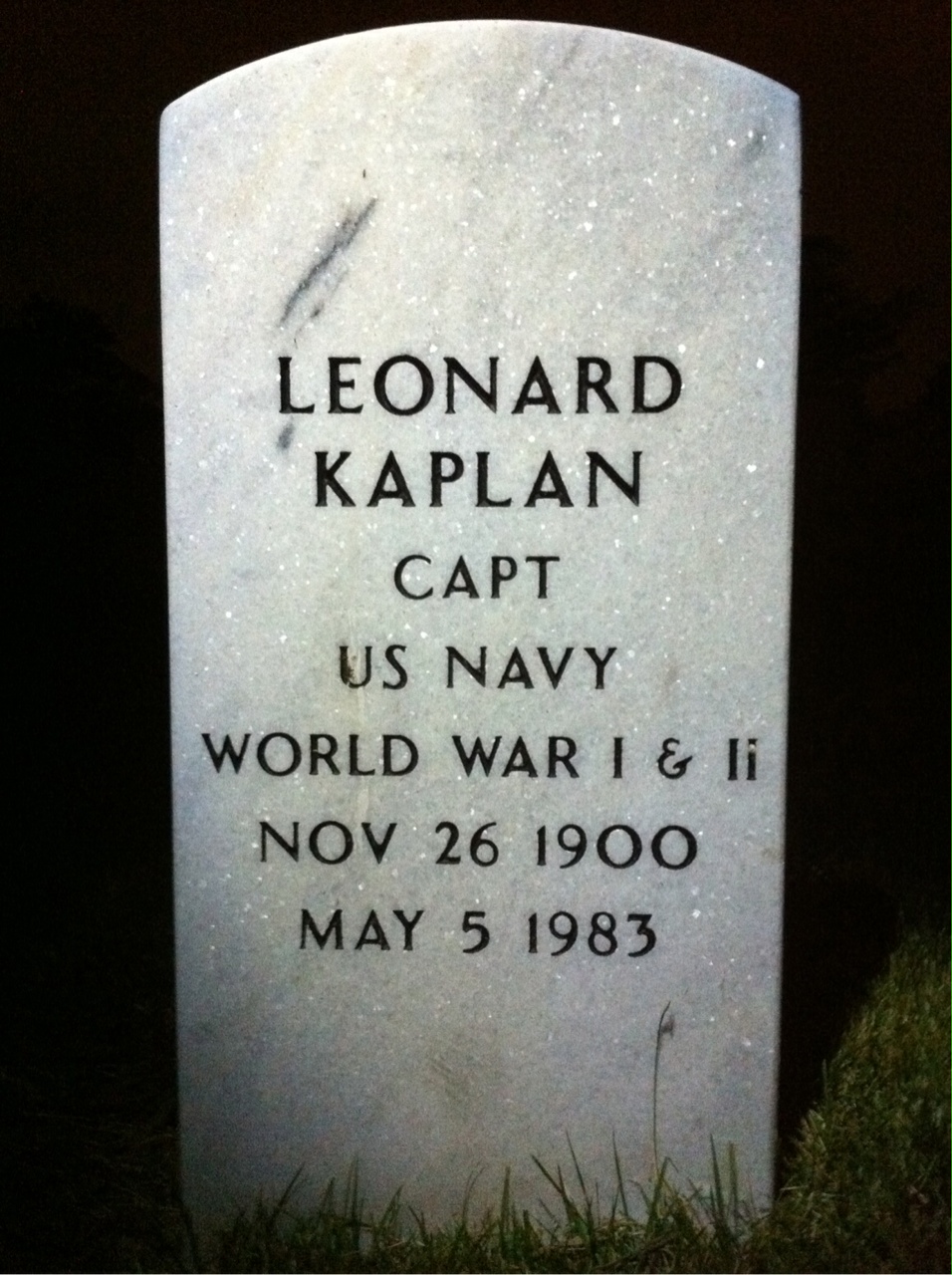 Gravesite marker image for leonard kaplan