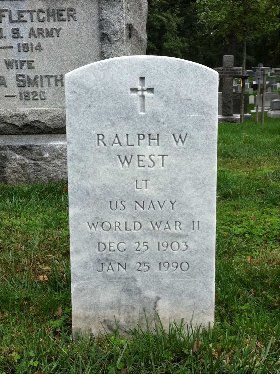 Gravesite marker image for ralph w west