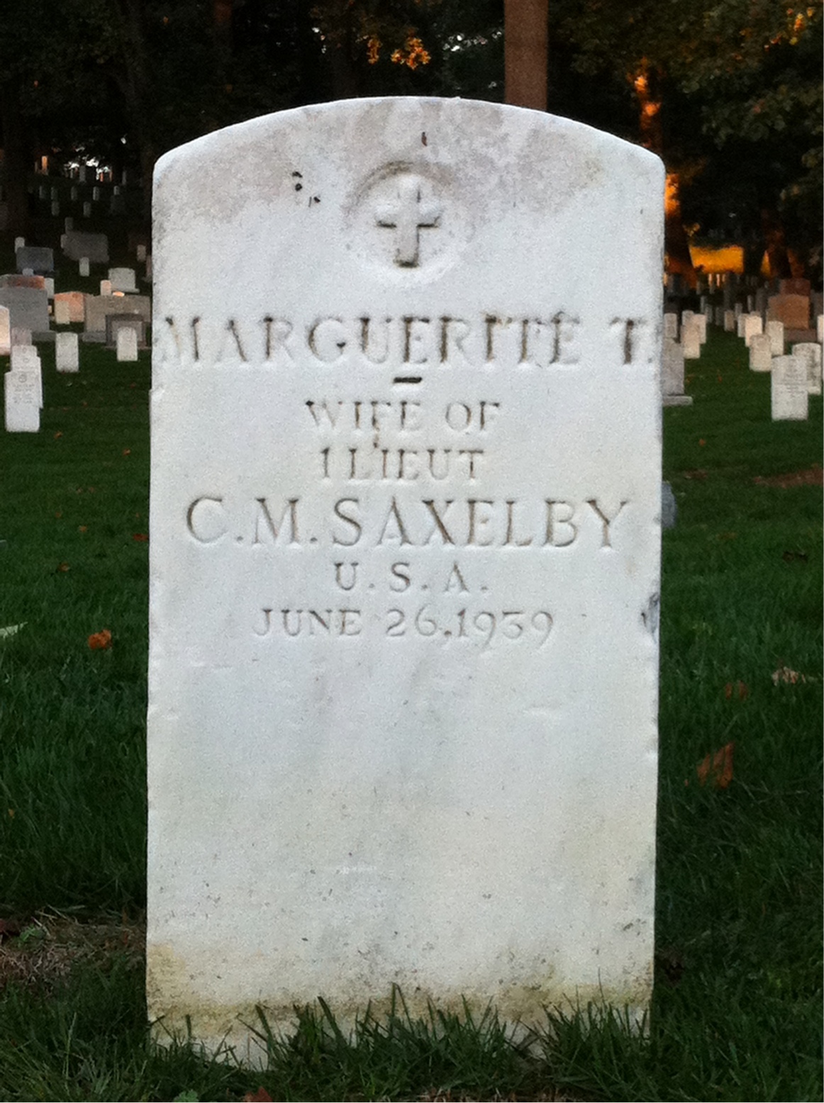 Gravesite marker image for marguerite t saxelby