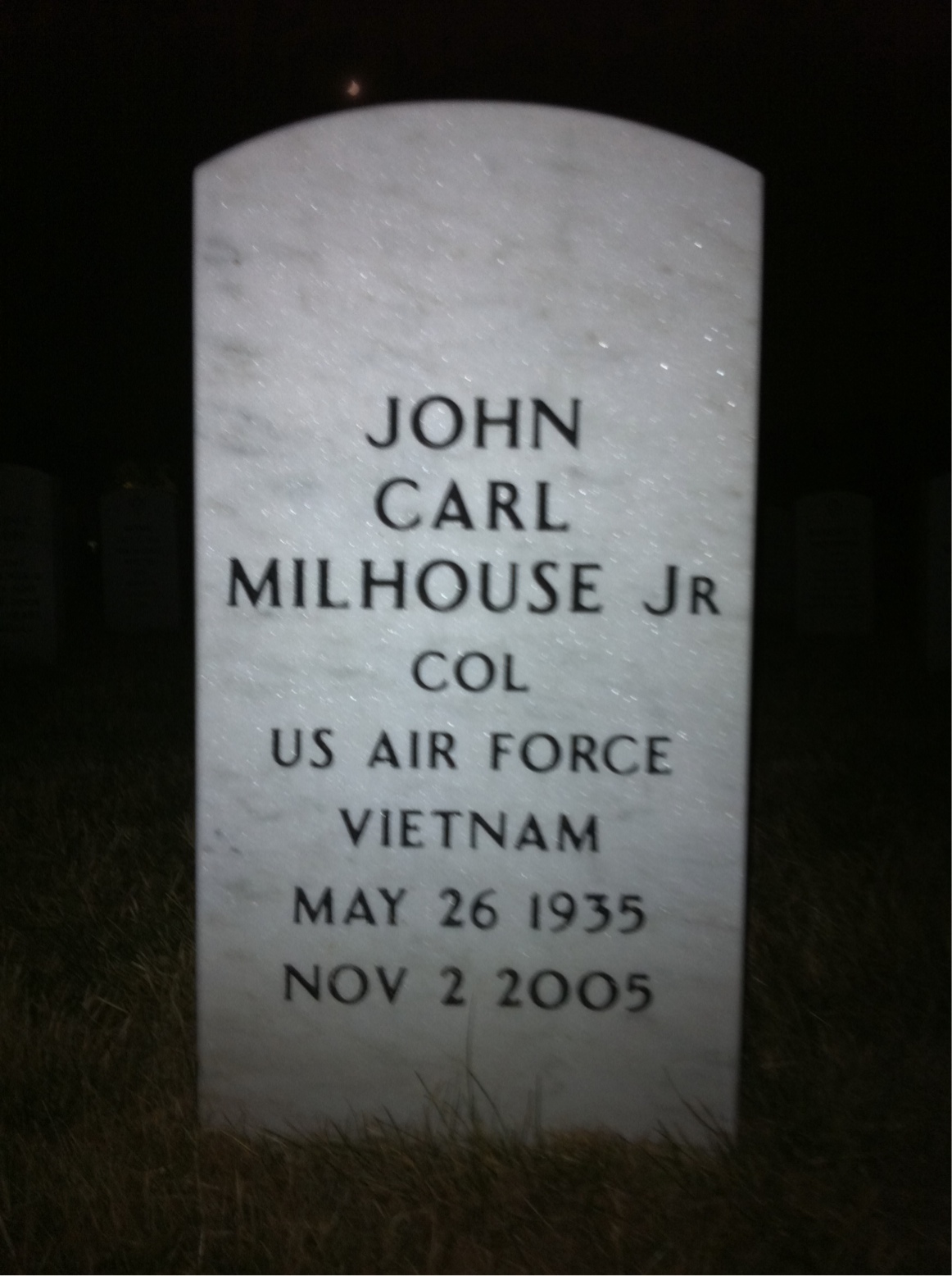 Gravesite marker image for john carl milhouse jr