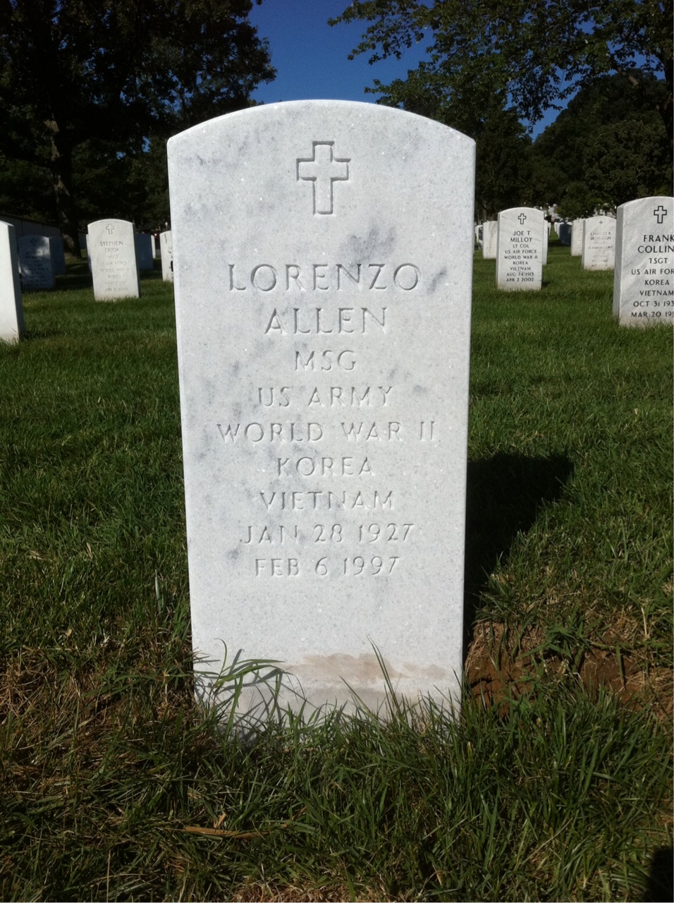 Gravesite marker image for lorenzo allen