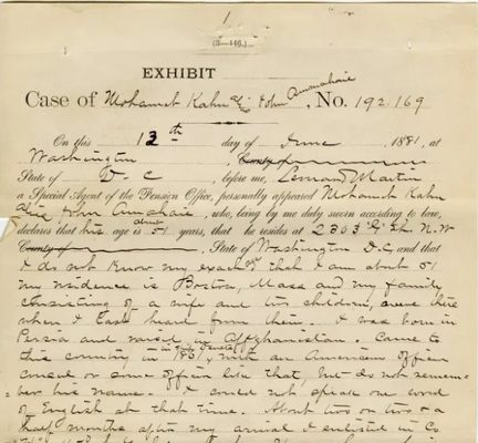 Digitized Civil War pension documents. Press Enter to Activate this item.