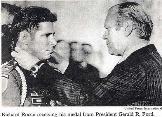 President Ford presents the Medal of Honor to Louis Rocco. Press Enter to Activate this item.