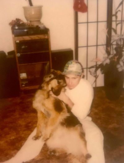 David and his dog Chubby Press Enter to Activate this item.