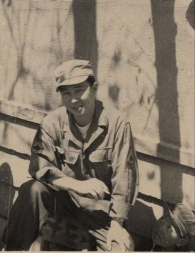 Sergeant Masami Endo pauses while serving in Italy.