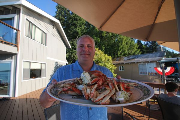 Mark holding lobster