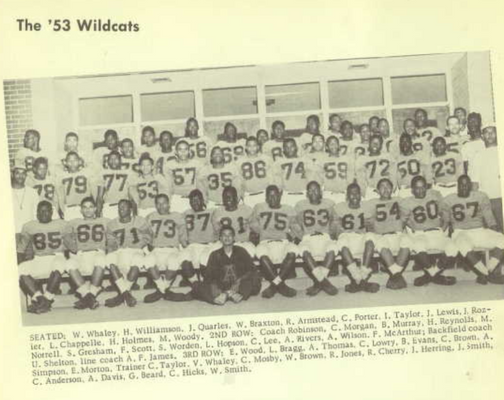 An African American football team photograph. Press Enter to Activate this item.